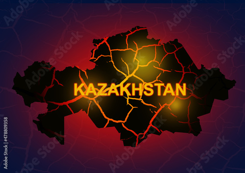 The map of Kazakhstan