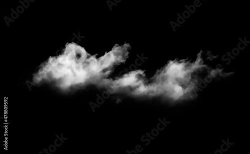 White Cloud Isolated on Black Background. Good for Atmosphere Creation