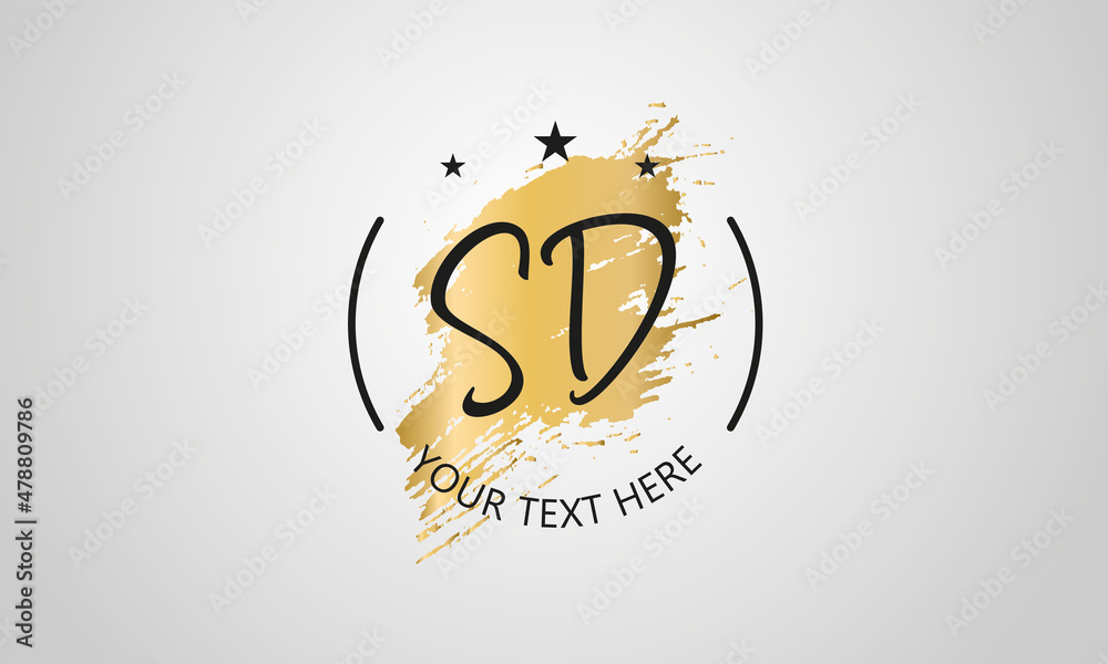 Handwritten feminine SD letter logo vector template design Handwritten feminine SD letter logo vector template design