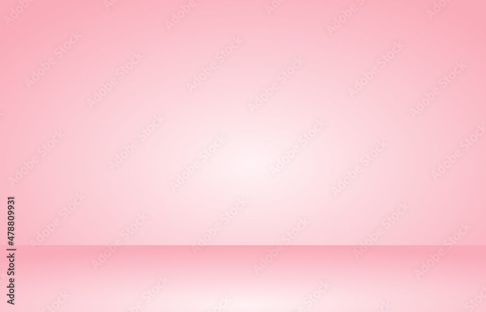 Empty pink room with light and shadow abstract studio gradient used for background and display  - Vector illustration.
