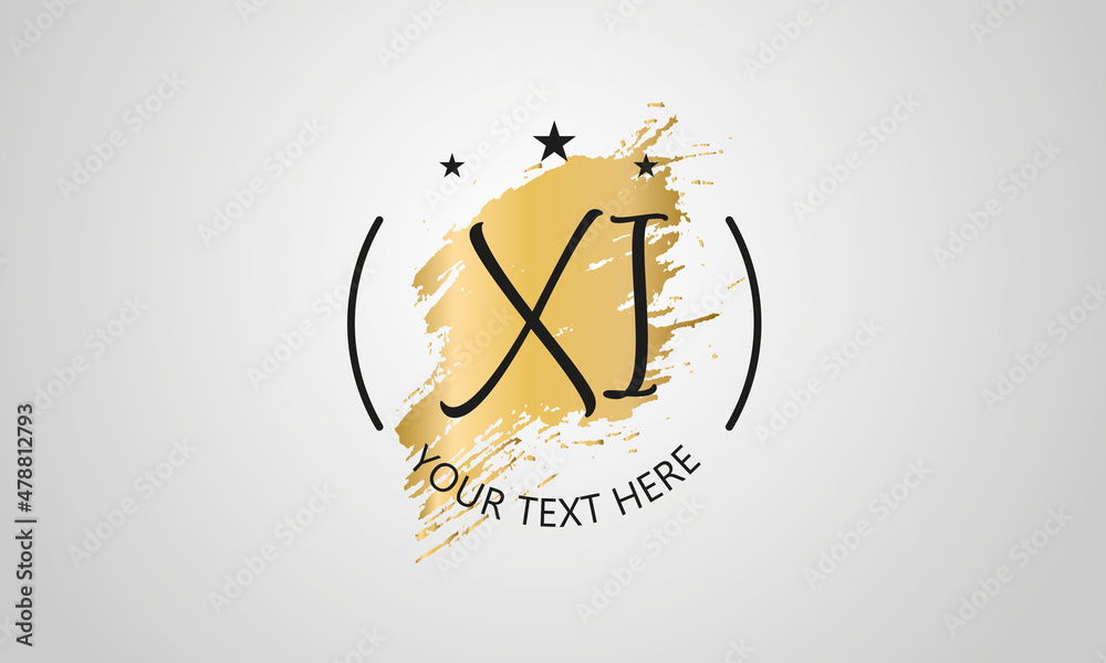 Handwritten feminine XI letter logo vector template design Handwritten feminine XI letter logo vector template design