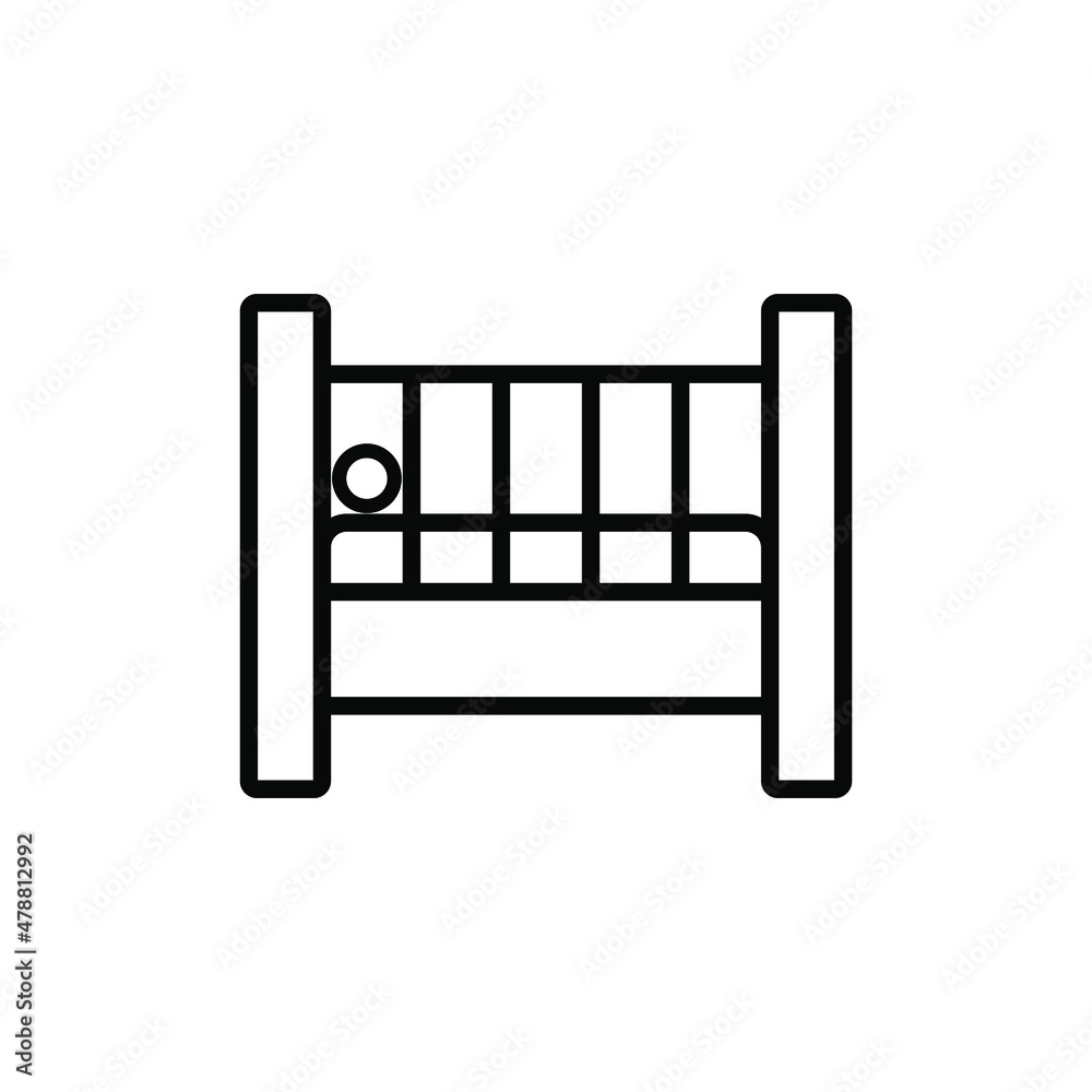 Baby crib bed outline vector design Baby crib bed outline vector design