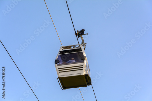 Funicular to the fortress in Alanya. «Alanya Teleferik». Cable car. Turkey