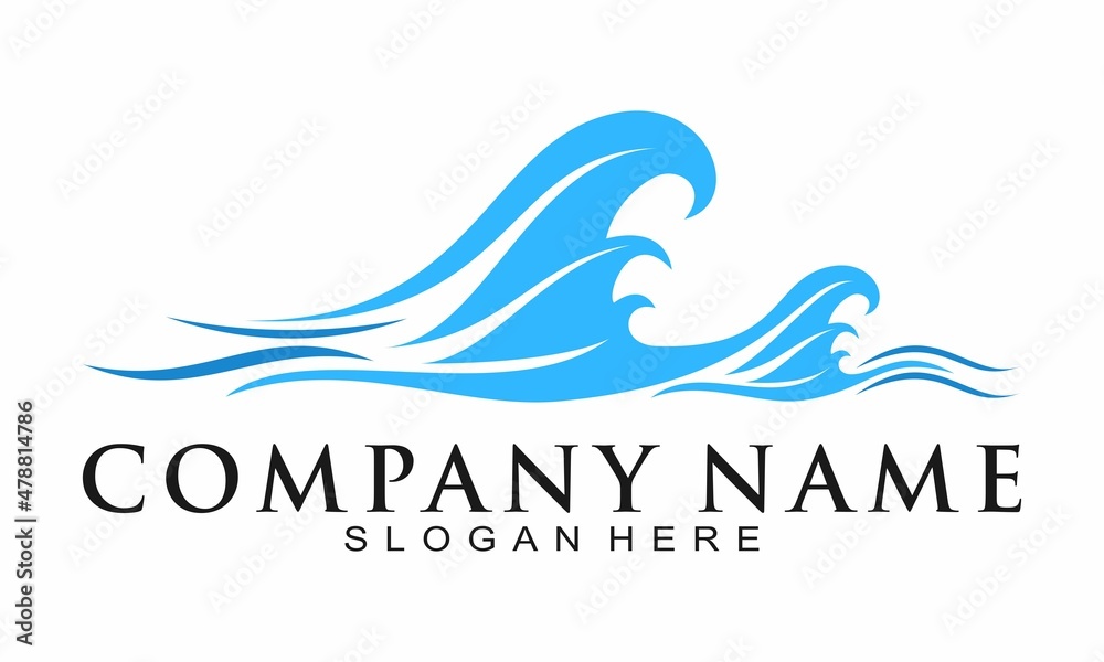 Wave roll illustration vector logo Wave roll illustration vector logo