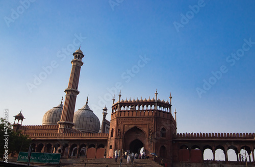 jama masjid or jama mosque of delhi. shot taken in afternoon sun. photo