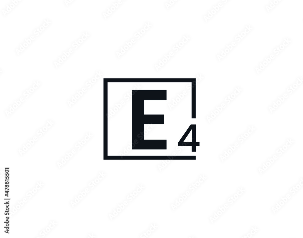 E4, 4E Initial letter logo E4, 4E Initial letter logo