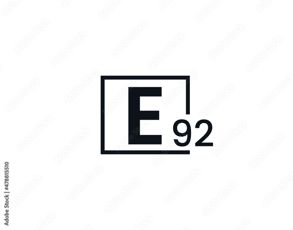 Fototapeta premium E92, 92E Initial letter logo