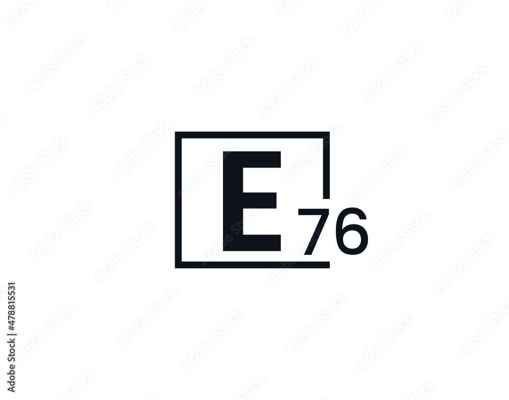 Obraz premium E76, 76E Initial letter logo