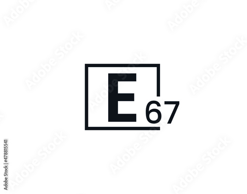 E67, 67E Initial letter logo