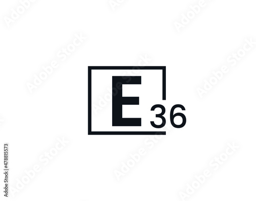 E36, 36E Initial letter logo photo