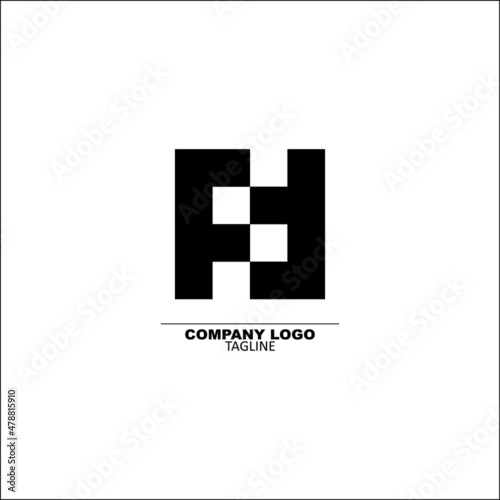 Abstract FF logo monogram alphabet design 