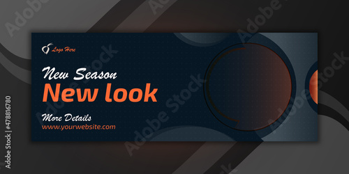 New look fashion web and Facebook cover social media post banner template design