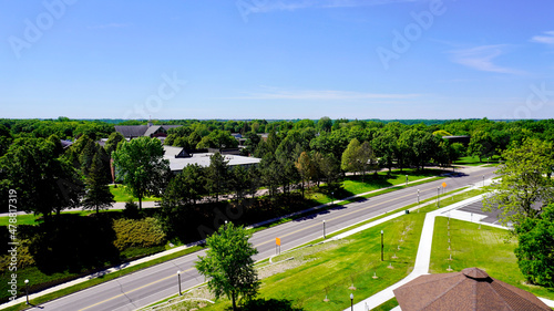 Martin Luther College (MLC) is a private liberal arts college in New Ulm, Minnesota, operated by the Wisconsin Evangelical Lutheran Synod. Campus viewed from Hermann Heights Monument across Center St. photo
