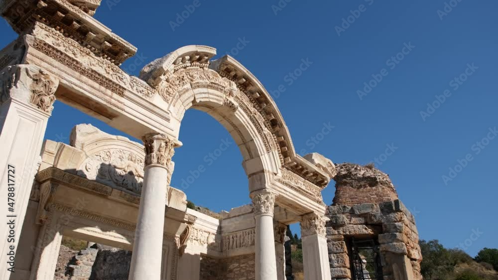 Sunny day view of a historical building in the ancient city of Ephesus. Sunny day view of a historical building in the ancient city of Ephesus.