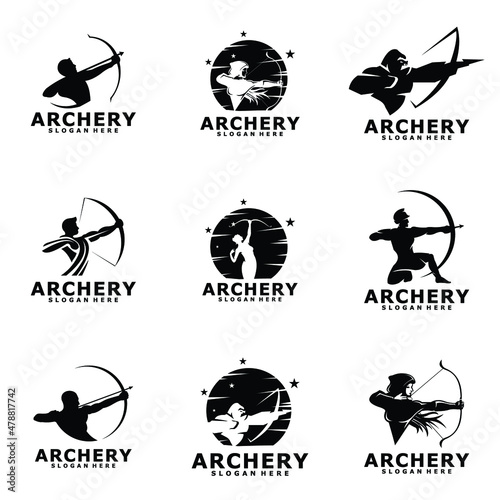 Vászonkép set of archery logo vector design template