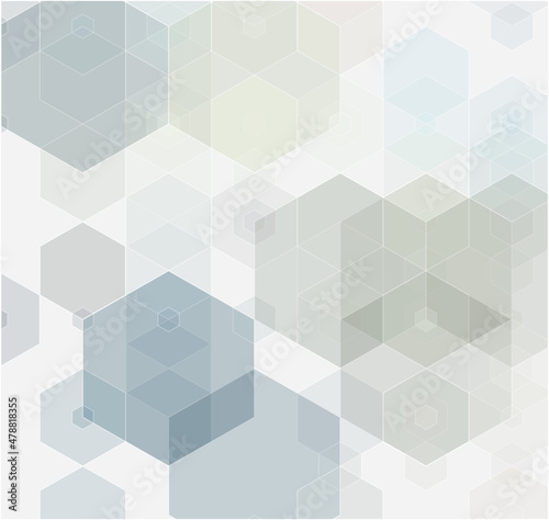 Vector Abstract geometric background. Template brochure design. Blue hexagon shape
