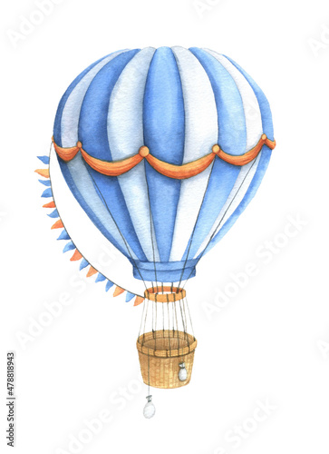 Canvas Print Bright aerostat isolated on white background