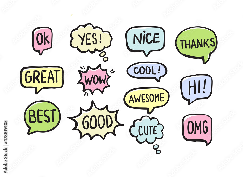 Set of comic speech bubbles
