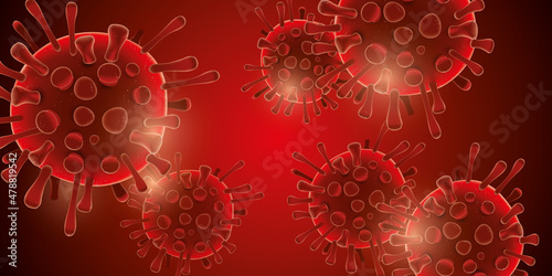 Covid 19 design banner - coronavirus sars cov 2 - red design