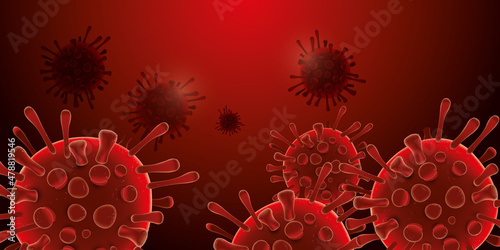 Covid 19 design banner - coronavirus sars cov 2 - red design
