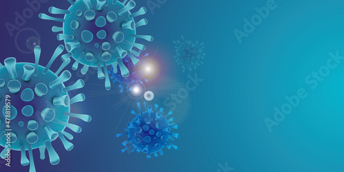 Covid 19 design banner - coronavirus sars cov 2 - blue design