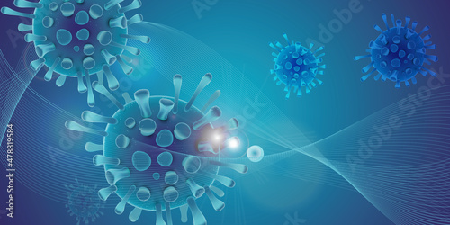 Covid 19 design banner - coronavirus sars cov 2 - blue design