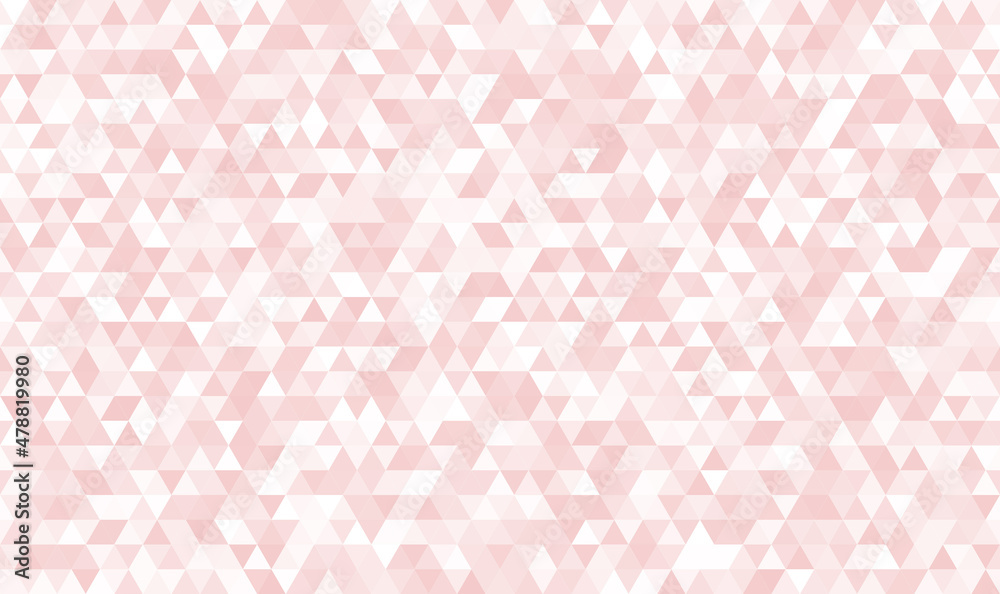 Abstract seamless pattern of geometric shapes. Mosaic background of small triangles. Evenly spaced triangles in different shades of red. Vector illustration