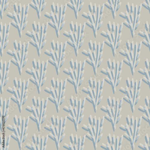 Fototapeta Naklejka Na Ścianę i Meble -  Abstract plant sprigs vector seamless pattern background. Branches of herb backdrop in neutral colors. Painterly doodle herbal twigs geometric design. Blended paint effect botanical nature repeat.