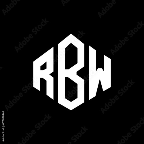 RBW letter logo design with polygon shape. RBW polygon and cube shape logo design. RBW hexagon vector logo template white and black colors. RBW monogram, business and real estate logo.