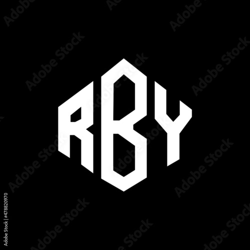 RBY letter logo design with polygon shape. RBY polygon and cube shape logo design. RBY hexagon vector logo template white and black colors. RBY monogram, business and real estate logo.
