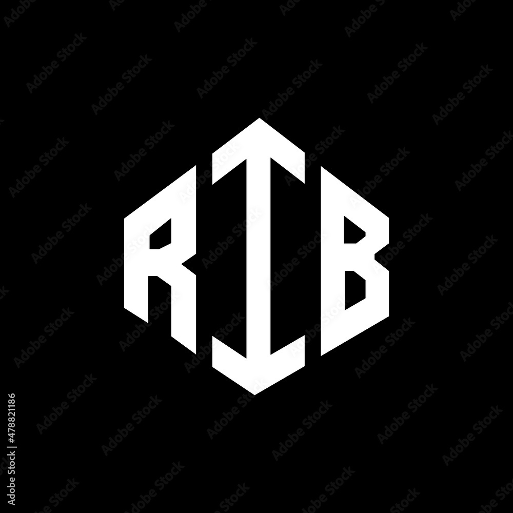 RIB letter logo design with polygon shape. RIB polygon and cube shape logo design. RIB hexagon vector logo template white and black colors. RIB monogram, business and real estate logo. RIB letter logo design with polygon shape. RIB polygon and cube shape logo design. RIB hexagon vector logo template white and black colors. RIB monogram, business and real estate logo.