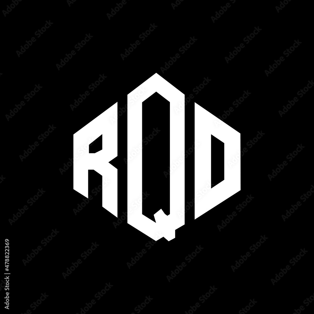 RQO letter logo design with polygon shape. RQO polygon and cube shape logo design. RQO hexagon vector logo template white and black colors. RQO monogram, business and real estate logo.