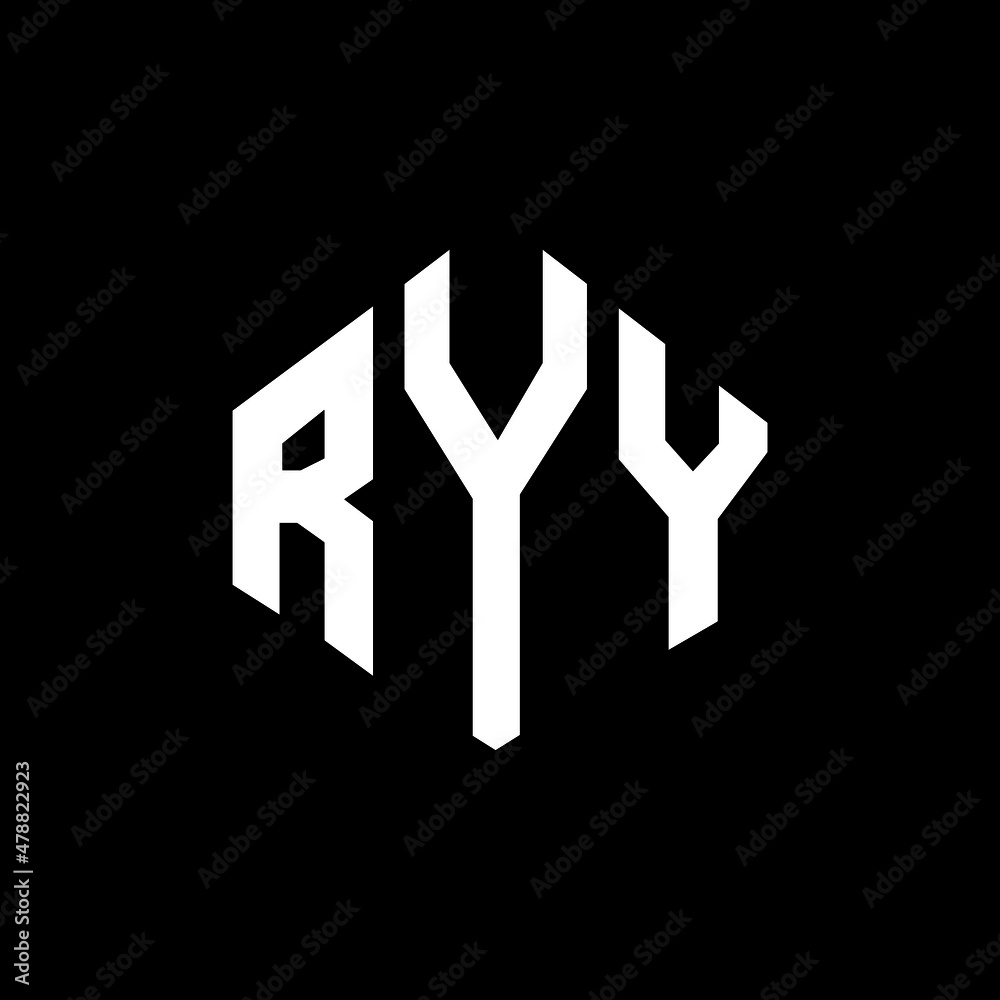 RYY letter logo design with polygon shape. RYY polygon and cube shape logo design. RYY hexagon vector logo template white and black colors. RYY monogram, business and real estate logo.