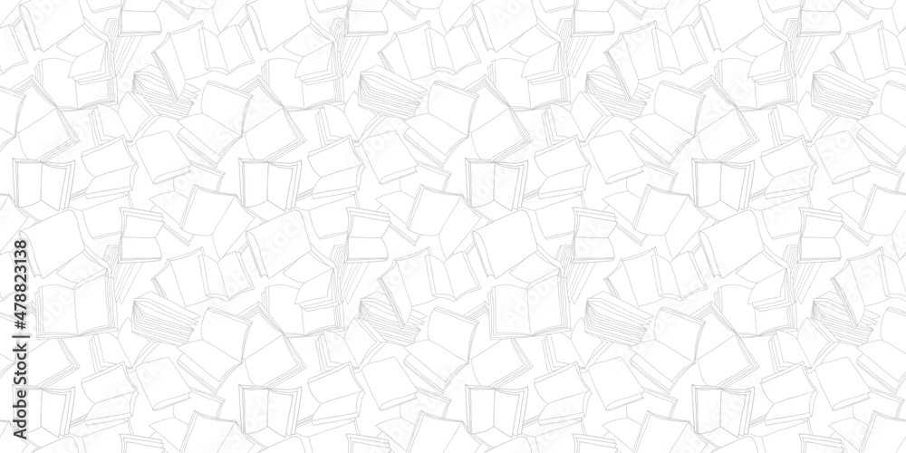 Opened books background. Seamless pattern. Vector. 
開いた本のパターン