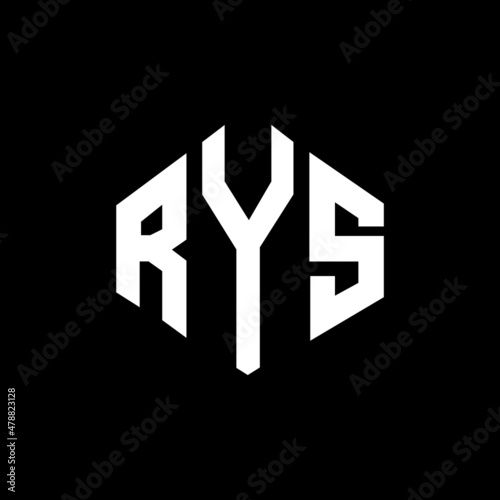 RYS letter logo design with polygon shape. RYS polygon and cube shape logo design. RYS hexagon vector logo template white and black colors. RYS monogram, business and real estate logo.