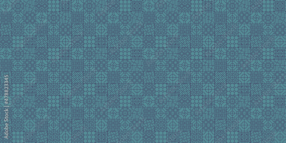 Chinese lattice window background. Seamless pattern. Vector. 中国の格子窓のパターン