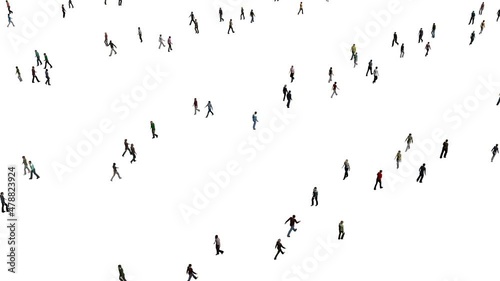 Crowd of people top view on white background Business person 4k photo