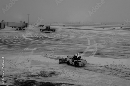 Activities at Airport with Heavy Snowfall