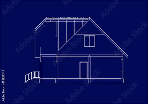 Modern architectural background. Cross-section house. Vector illustration. 10 eps.
