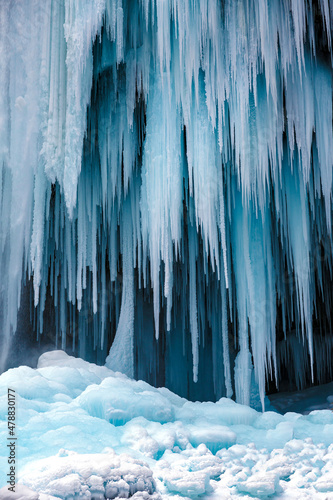 Winter blue ice needles