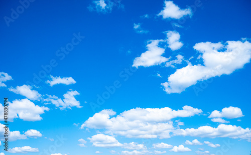 Beautiful blue sky and clouds with daylight natural background. The vast blue sky and clouds sky. © Superrider