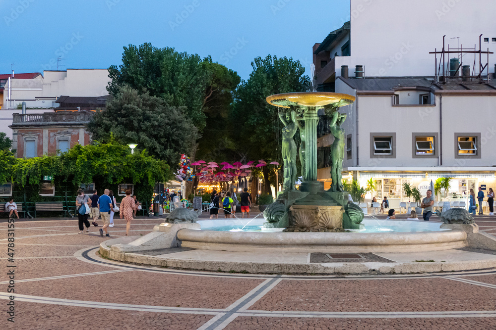 beautiful fountain in a square in Cattolica