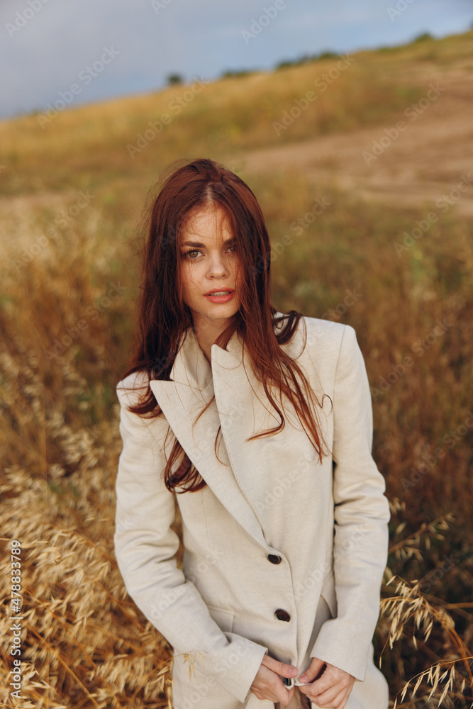 pretty woman walk in the field endless field pretty woman walk in the field endless field