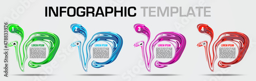 Modern colorful infographics options template vector with swirl marble design element