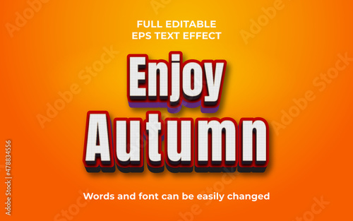 Enjoy autumn editable text effect in modern 3d style