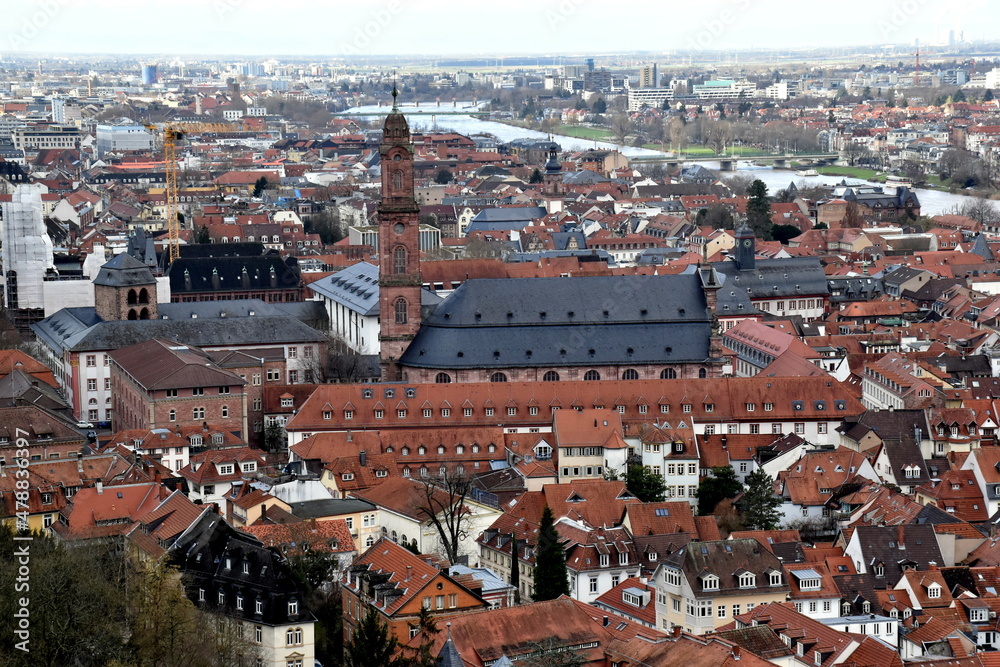 Heidelberg von oben im Winter