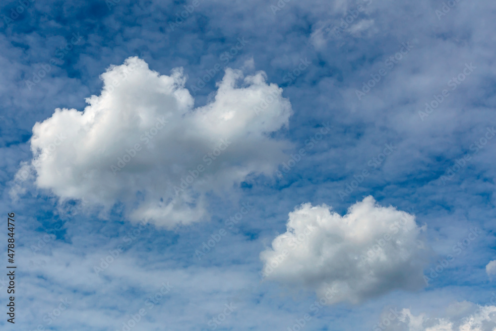 a large cumulus cloud on a background of blurry cirrus clouds as a natural background a large cumulus cloud on a background of blurry cirrus clouds as a natural background
