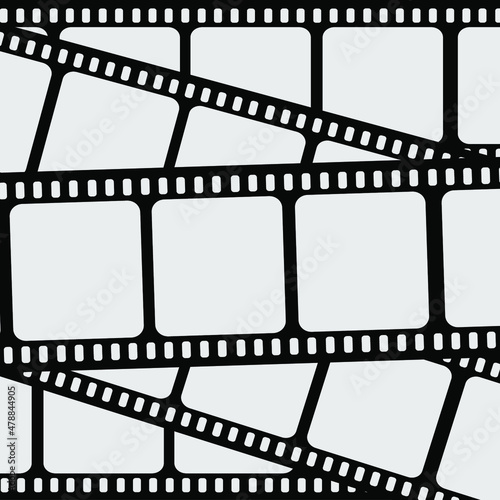 Real scan of 35mm film strip or film material isolated on white background, just blend in your own content to make it look old and vintage
