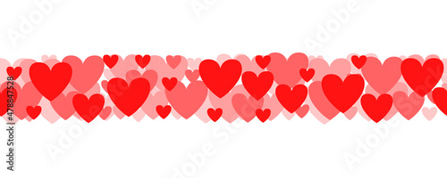 Valentines day horizontal pattern seamless with hearts