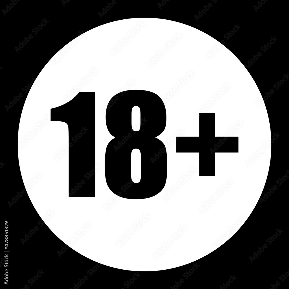 Obraz premium 18 plus icon in trendy flat style isolated on background.18 plus icon page symbol for your web site design 18 plus icon logo, app, UI